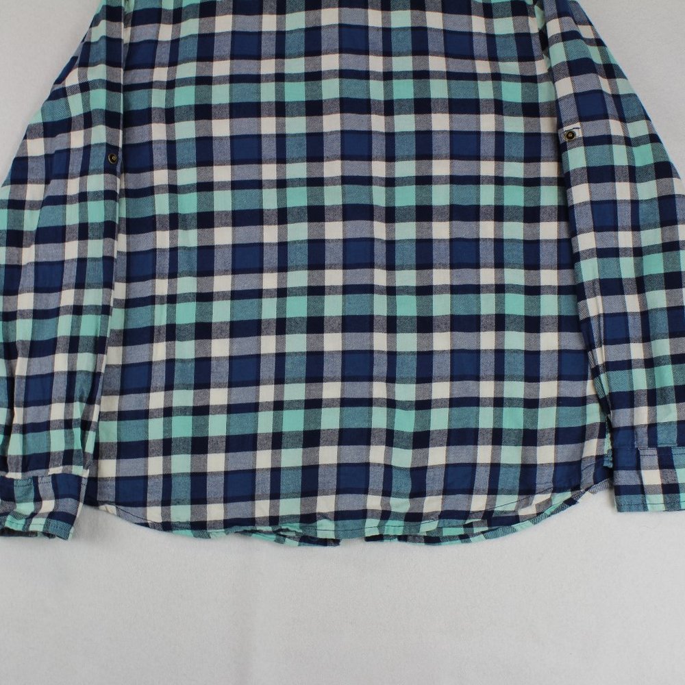 Jachs Girlfriend Plaid Flannel Long Sleeve Shirt bea Women's Large - Picture 9 of 10